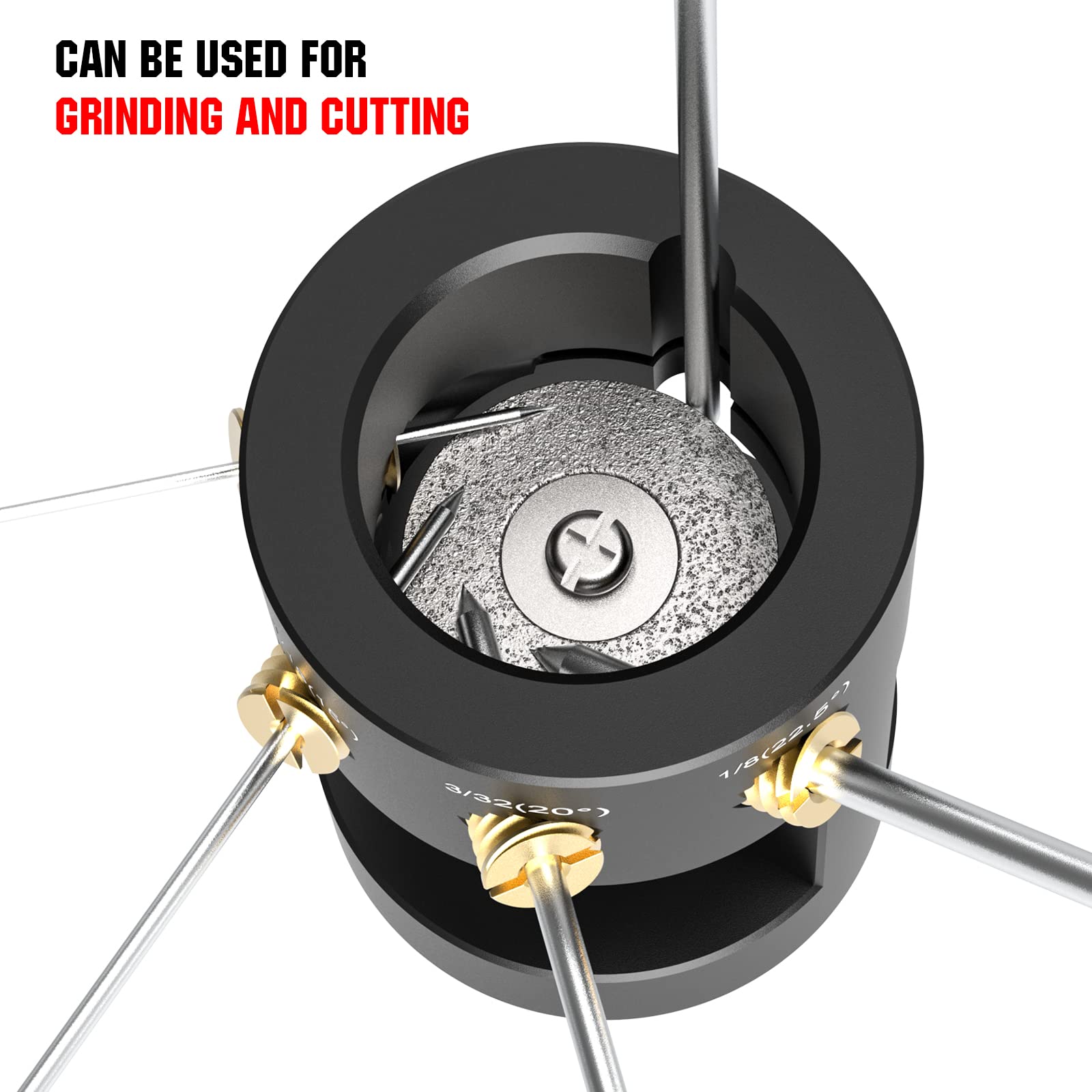Premium Tungsten Electrode Sharpener Grinder for TIG Welding - 4-Angle Precision with 5 Diamond Wheels, 2 CNC Mandrels & 10x25mm Double Diamond Wheels - Perfect for Professional Welders, Metal Fabrication & DIY Projects