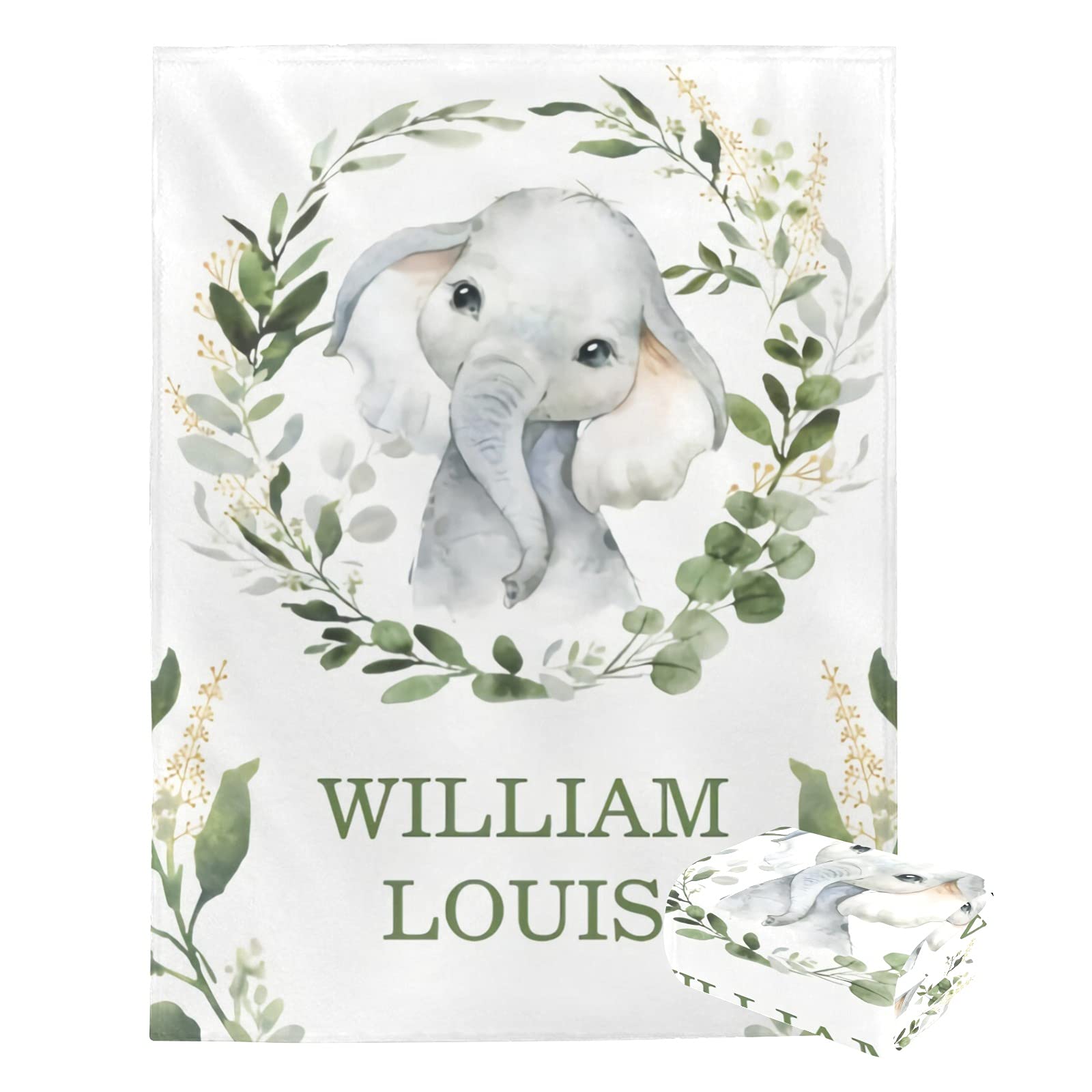 Personalized Baby Name Blanket - Custom Embroidered Soft Blankets for Newborns | Perfect Baby Shower Gift for Boys & Girls | Neutral Nursery Decor | Ideal for Cuddling, Swaddling & Photo Props