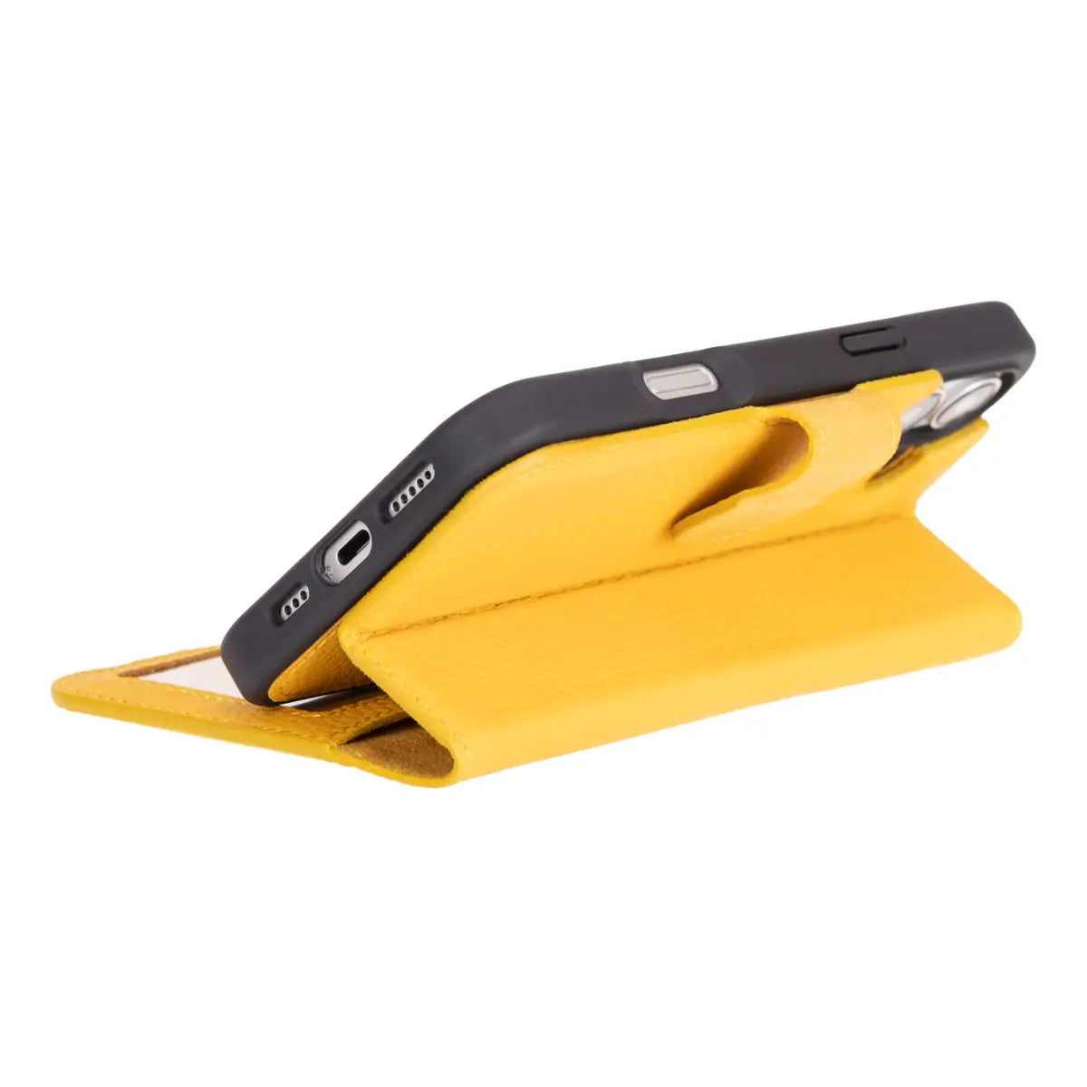 Premium Yellow Leather Wallet Case for iPhone 16 Plus - Slim Protective Phone Cover with Card Slots | Perfect for Everyday Use, Travel & Business Meetings