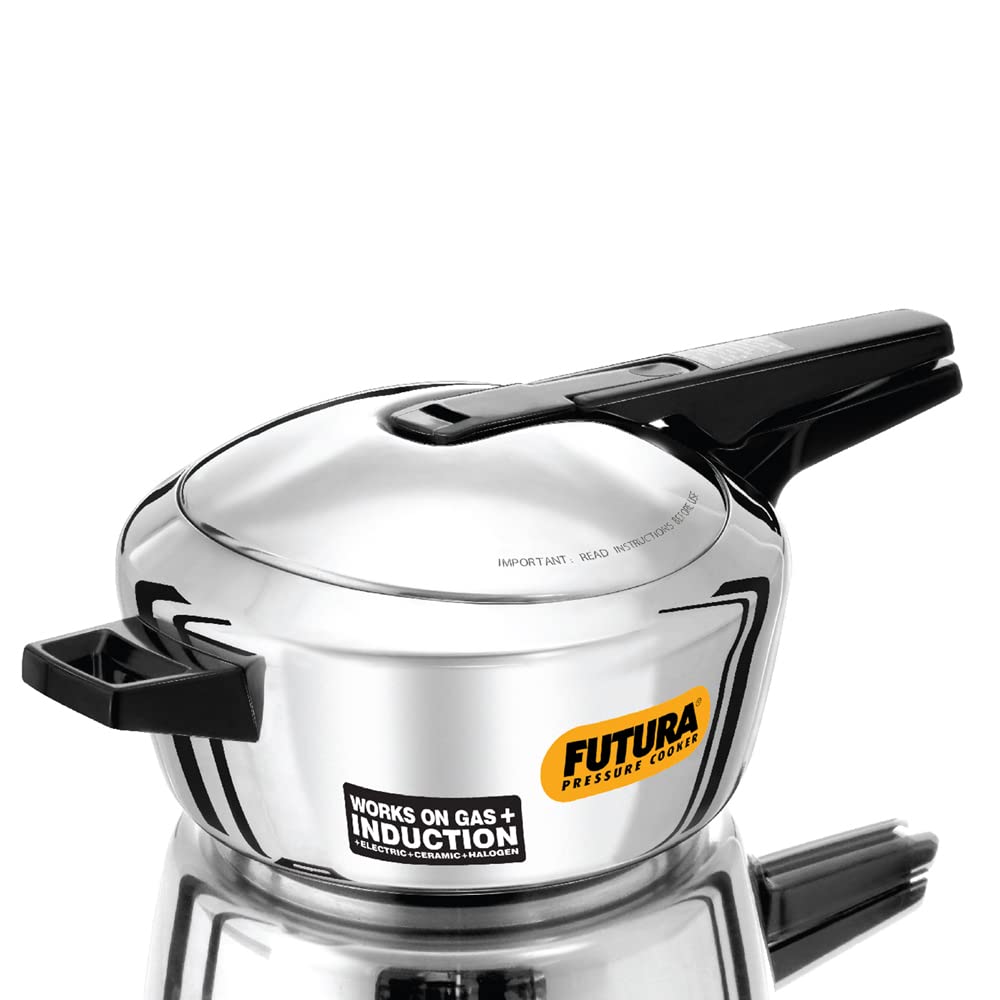 Futura 4L Stainless Steel Pressure Cooker - Induction Compatible, Fast & Safe Cooking for Soups, Stews & Meals - Perfect for Home Kitchens & Meal Prep
