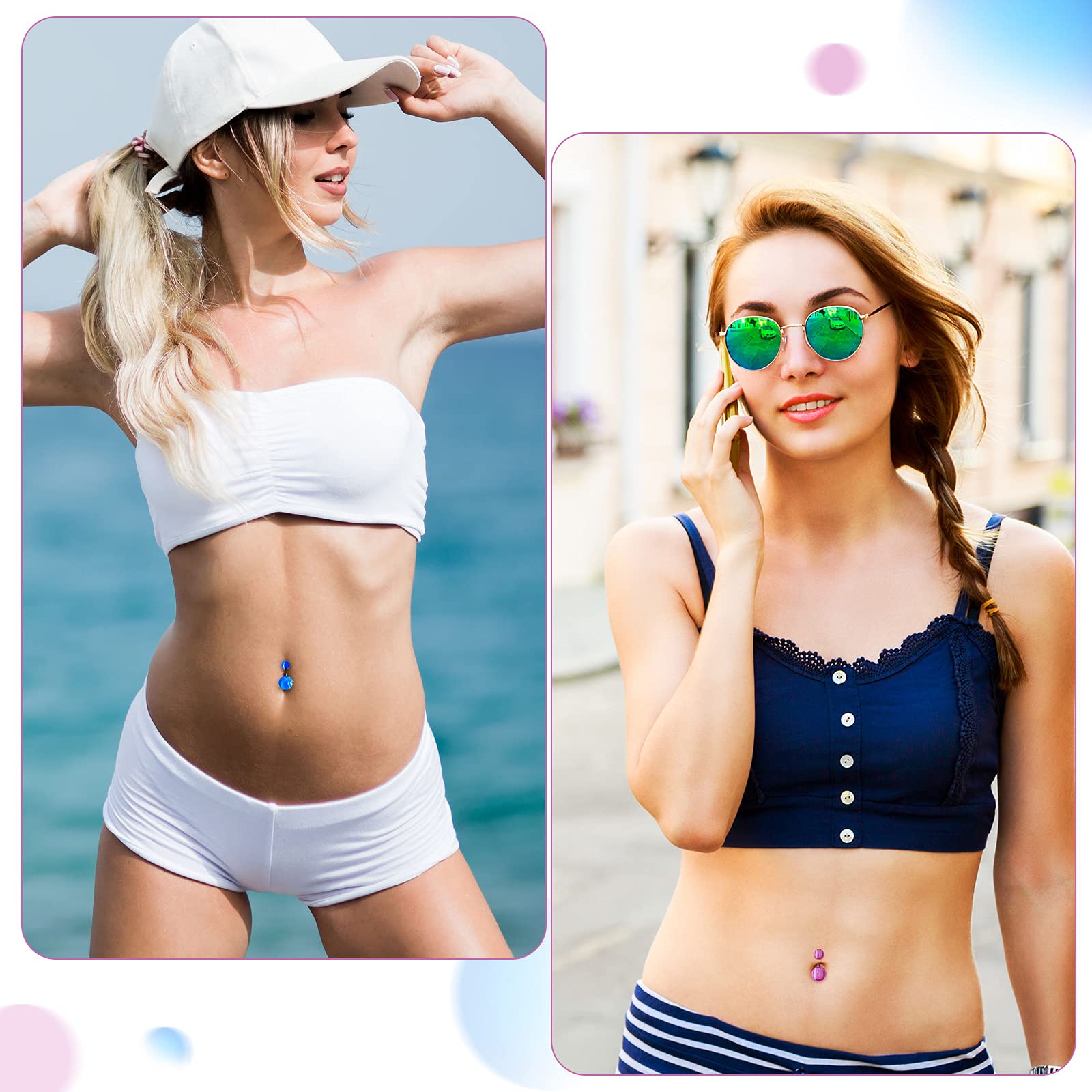 Junkin 200-Piece Bulk Belly Button Rings Set - Colorful Stainless Steel Navel Barbell Body Piercing Jewelry for Women & Girls - Perfect for Parties, Gifts and Body Jewelry Collections