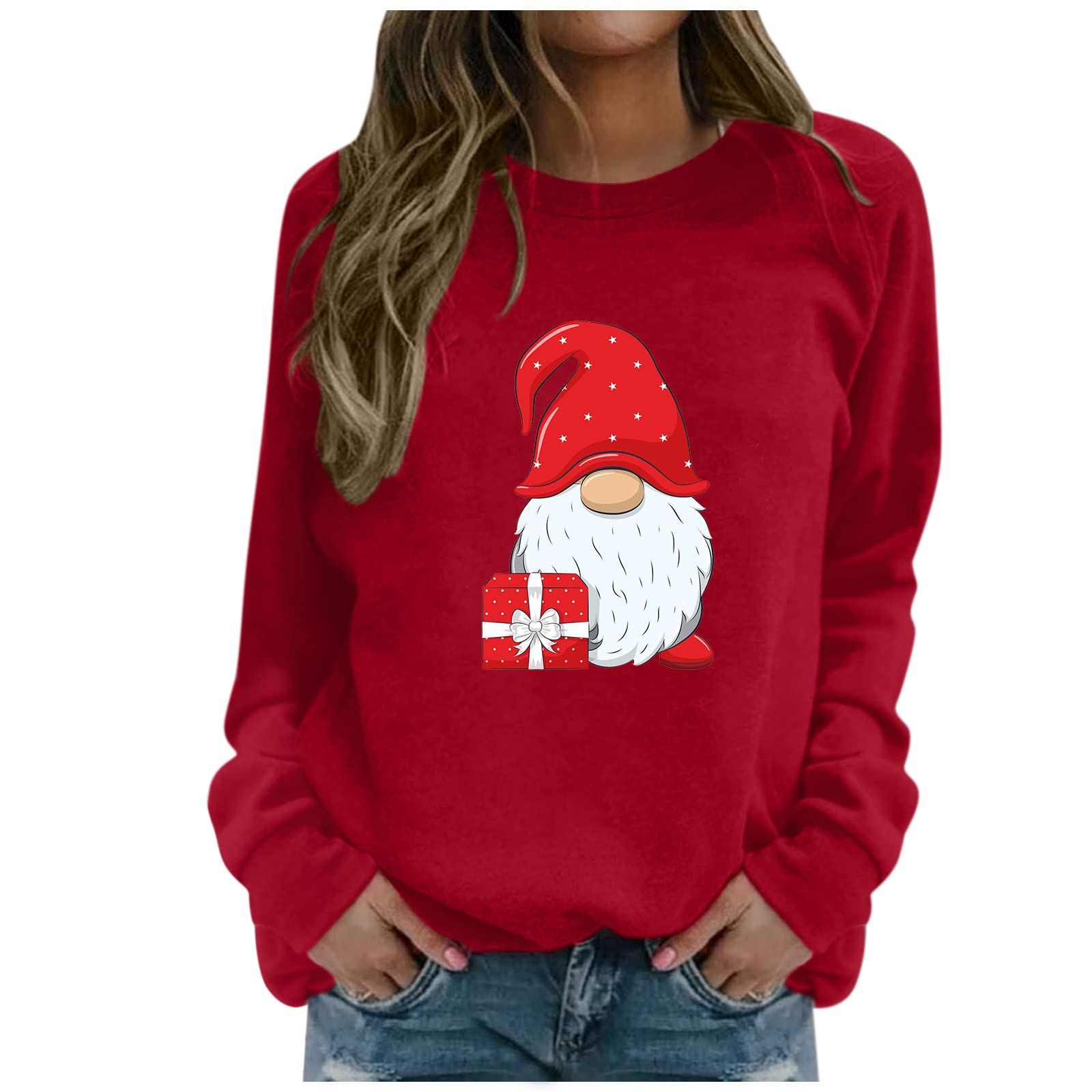 Merry Christmas Women's Casual Pullover Hoodie - Long Sleeve Printed Sweatshirt with Hood | Perfect for Holiday Parties, Gift Giving & Winter Fashion