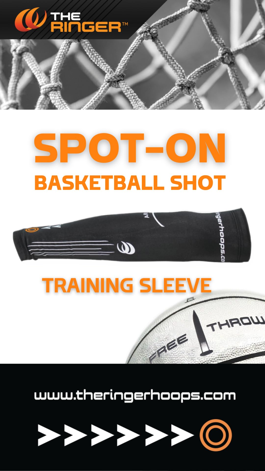Spot-On Basketball Training Sleeve - Bilateral Arm Support for Improved Shot Alignment & Strength - Perfect for Shooting Practice & Game Performance