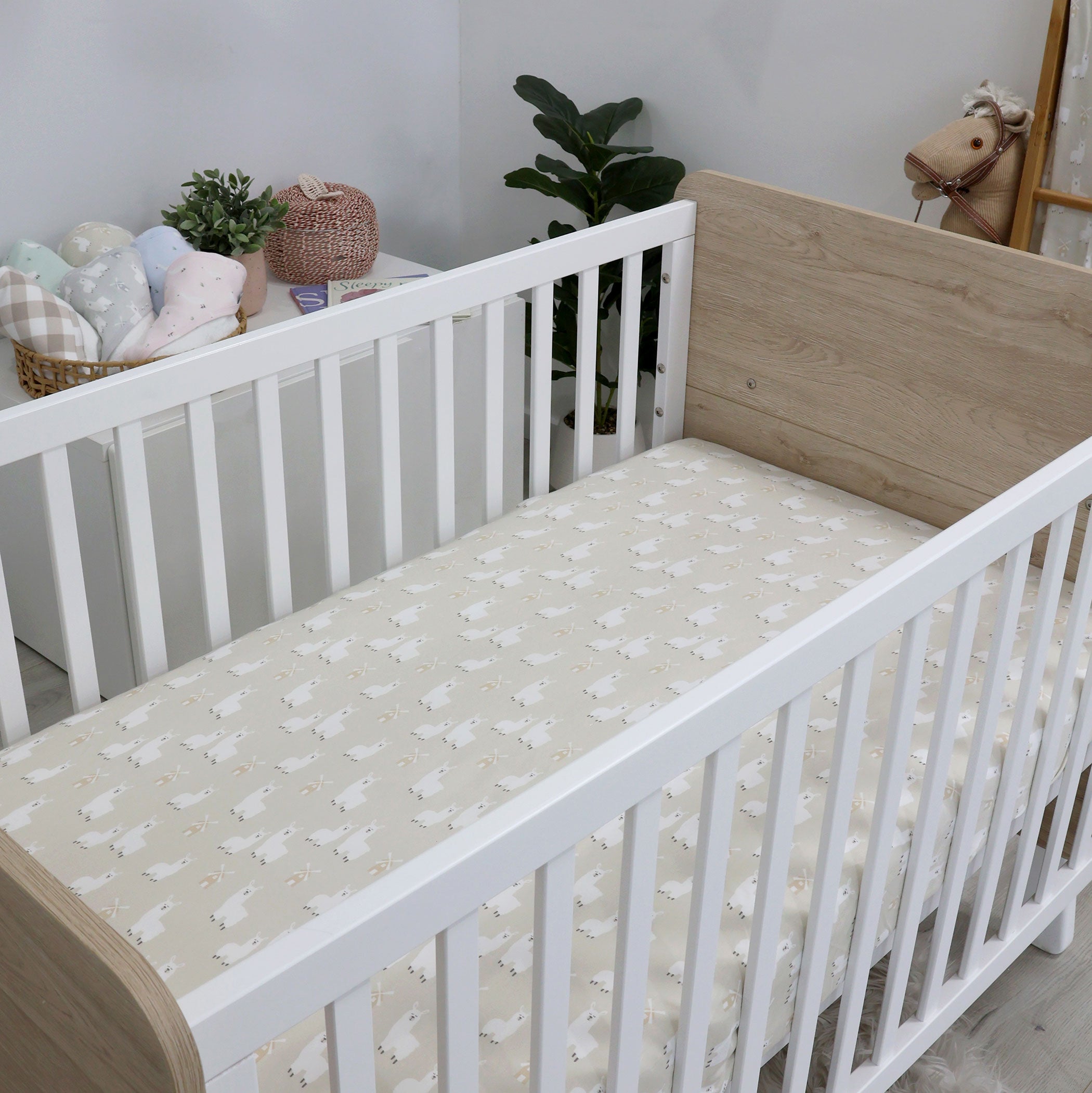 2-Pack Jersey Cotton Fitted Crib Sheets - Sky Blue & Almond Colors - Soft Baby Bedding for Nursery, Daycare & Travel