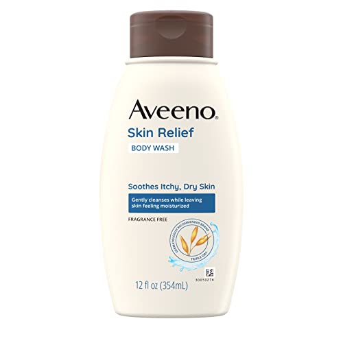 Aveeno Skin Relief Fragrance-Free Body Wash with Triple Oat Formula for Itchy, Dry & Sensitive Skin - Paraben, Dye & Soap-Free - 12 fl. oz - Perfect for Daily Shower & Eczema Care