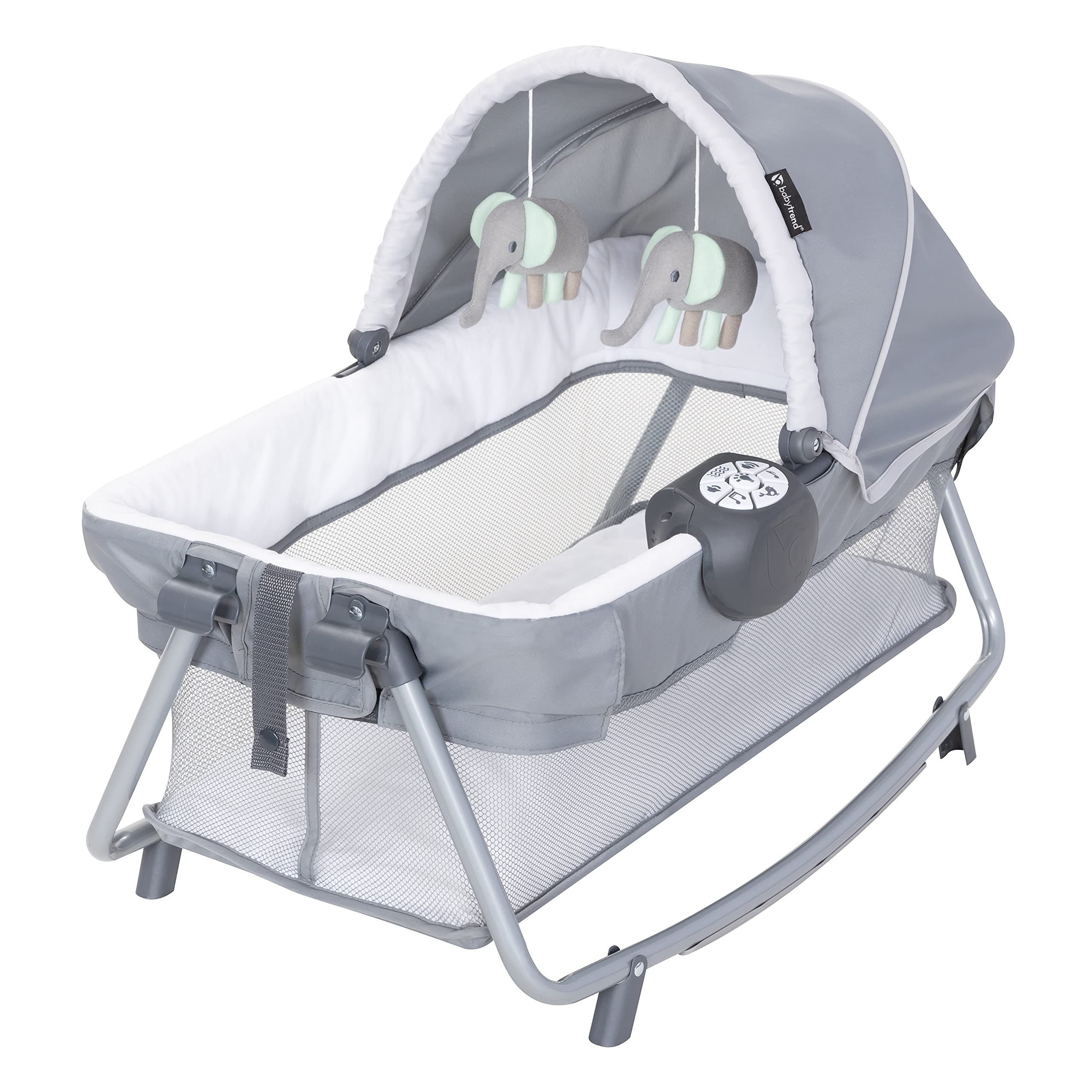Baby Trend Lil' Snoppe Deluxe III Portable Infant Bassinet - Lightweight & Breathable Cozy Mint Design for Newborns | Perfect for Nursery, Travel & Bedside Sleeping