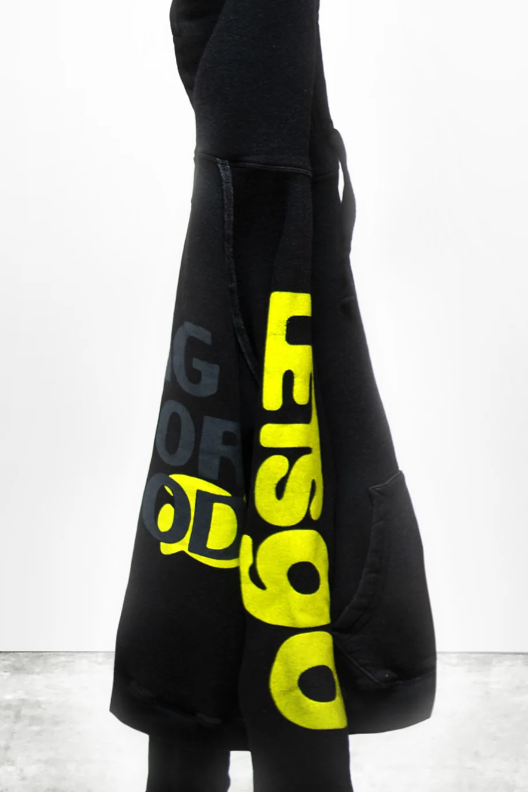 Circa'99 Neighborhoodletsgo Polyblend Fluff Hoodie for Men & Women | Soft Fleece Pullover with Cozy Fit | Black Space | Perfect for Casual Wear, Street Style & Winter Outfits