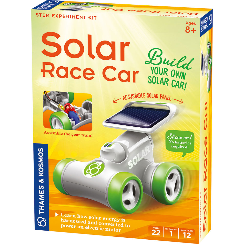 Solar Powered Race Car Kit - DIY Solar Energy Toy for Kids & Adults - STEM Educational Science Project for Outdoor & Indoor Play