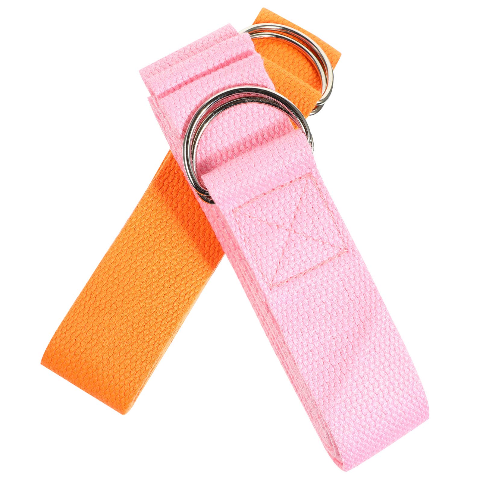 BESPORTBLE 2.5M Yoga Strap - Orange & Pink Pull Up Assist Band, Exercise Resistance Bands for Stretching, Powerlifting & Body Workout - Portable Indoor/Outdoor Fitness Equipment (2-Pack) - Perfect for Home Gym, Yoga, Pilates & Cross Training