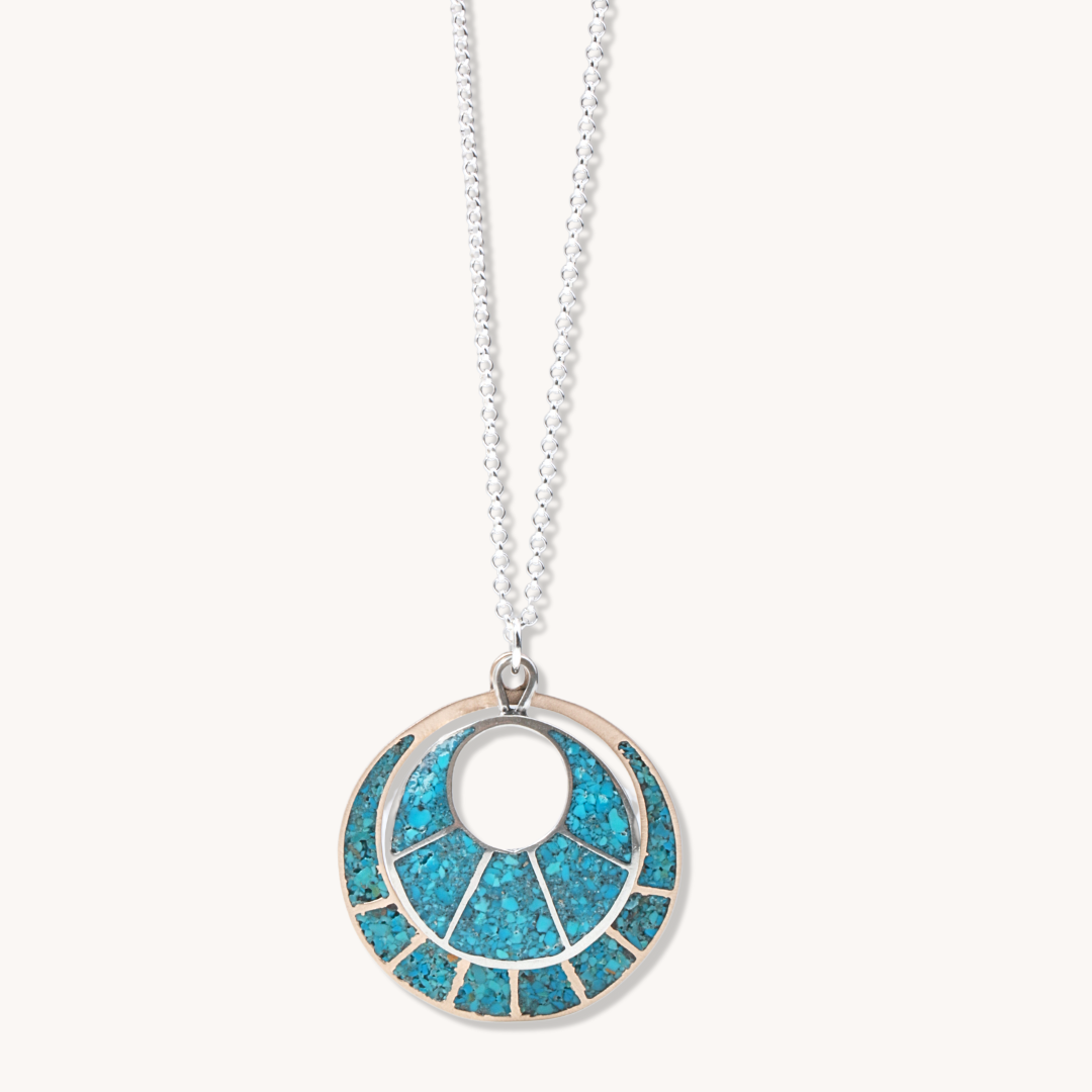 Radiante Turquoise Total Eclipse Necklace - Elegant Handmade Jewelry for Women, Perfect for Parties, Weddings & Special Occasions