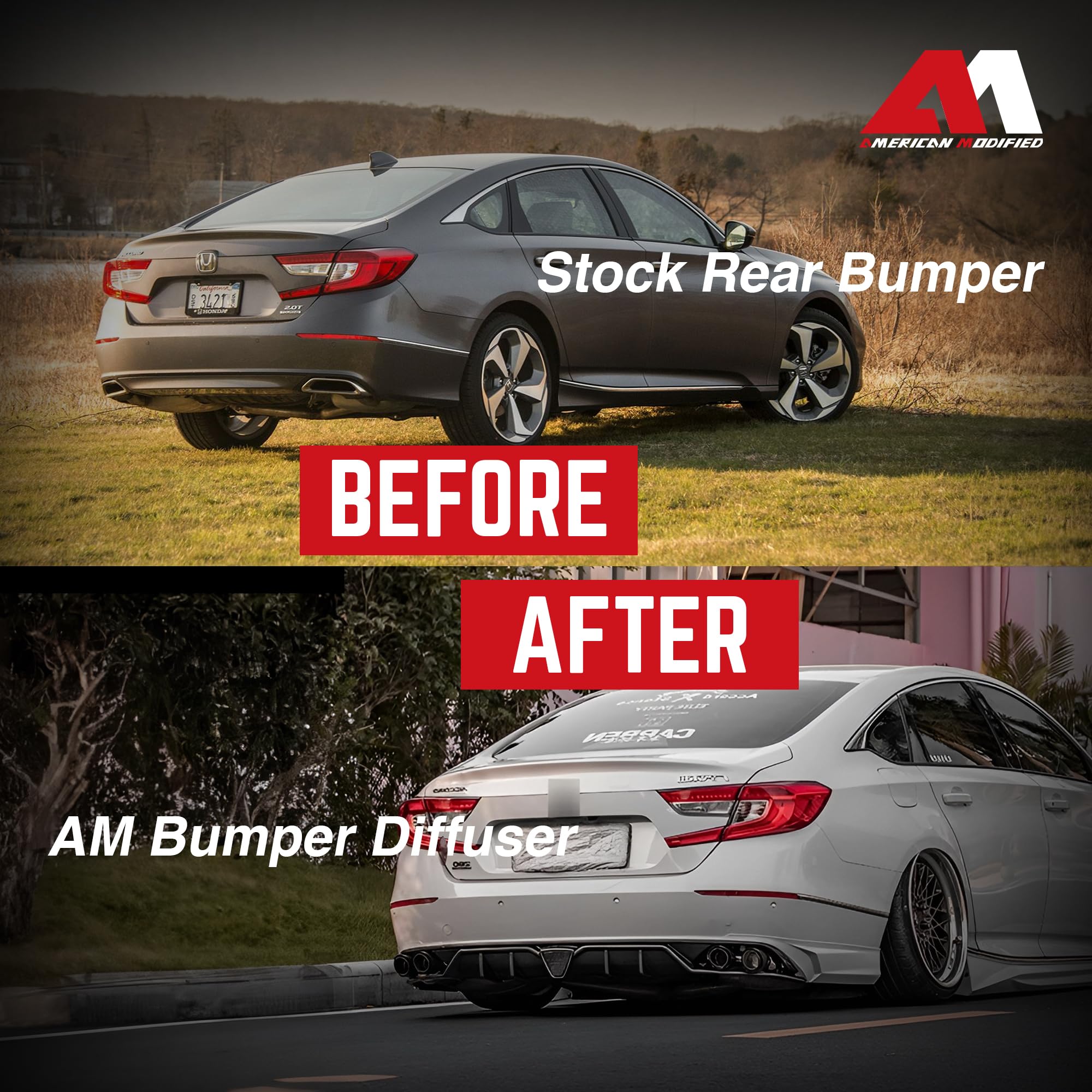 **Aerodynamic Rear Bumper Diffuser Lip with LED Lights for 2018-2023 Honda Accord – Scratch Protection & Stylish Upgrade – Perfect for Car Enthusiasts & Street Racing**