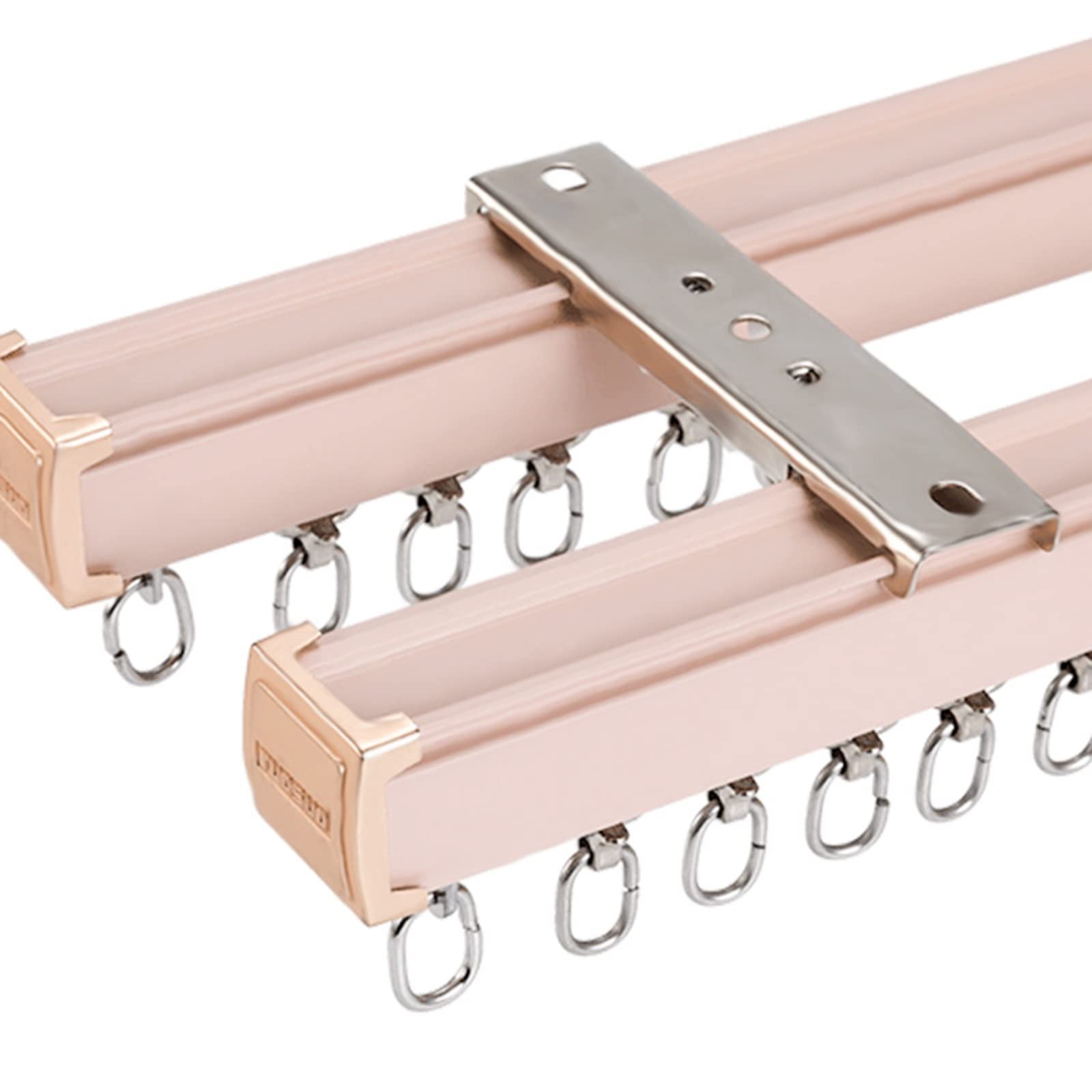 ZAQY Double Room Divider Track for Drop Ceiling - 3ft to 15ft Adjustable Shower Curtain Rail, RV & Living Room Ceiling Mount System (Pink, 91.5cm/3ft) - Perfect for Home, RV, Office & Commercial Spaces