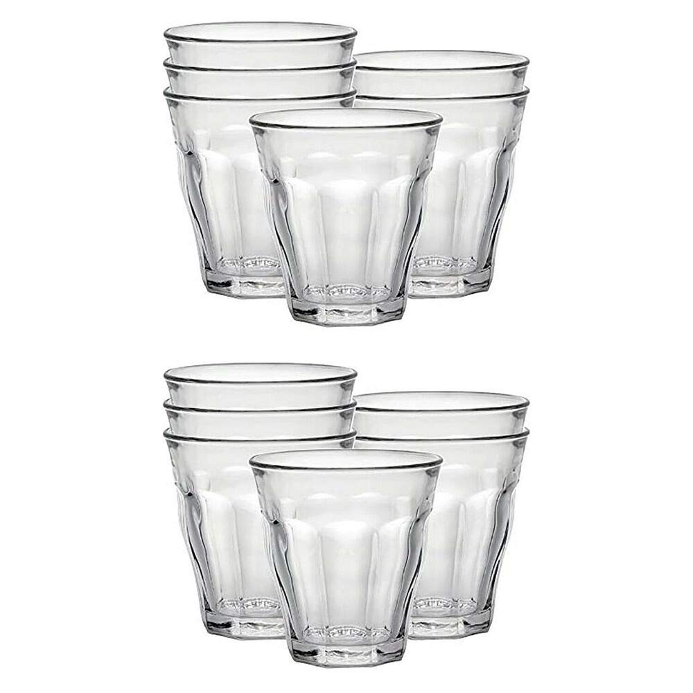 Rianiq07 Picardie 3oz Clear Stackable Tumbler Drinking Glasses - Set of 12 (12 Pack) | Durable Reusable Glass Cups for Iced Coffee, Juice, Cocktails & Water | Perfect for Restaurants, Bars, Parties & Home Use