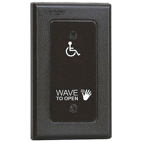 SureWave Wireless Touchless Light Switch - Camden CM 336/42S Single Gang Stainless Steel Faceplate with Wave Activation - Black | Hands-Free Operation for Bathrooms, Kitchens & Smart Homes