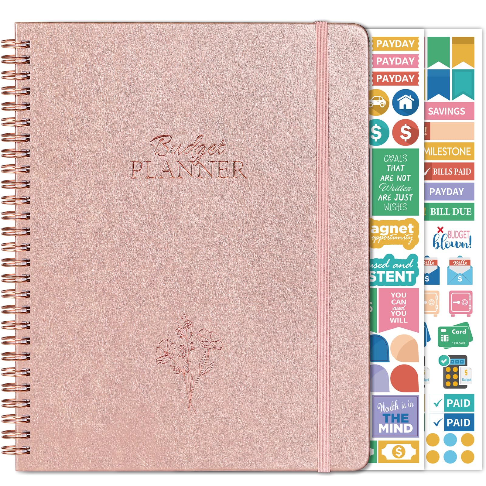 2025 Monthly Budget Planner - 8''x10'' Bill Tracker & Financial Organizer | Expense Tracking Notebook with Rose Gold Cover | Perfect for Personal Finance Management, Bill Payments & Savings Goals