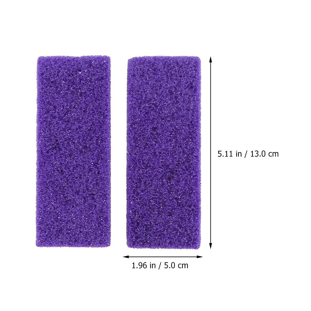 4-Pack Double Sided Pumice Stone for Feet - Professional Hard Skin Remover & Cracked Heel Exfoliator - Pedicure Tools for Soft Smooth Feet - Perfect for Home Spa, Foot Care Routine & Cracked Heel Treatment (Purple)