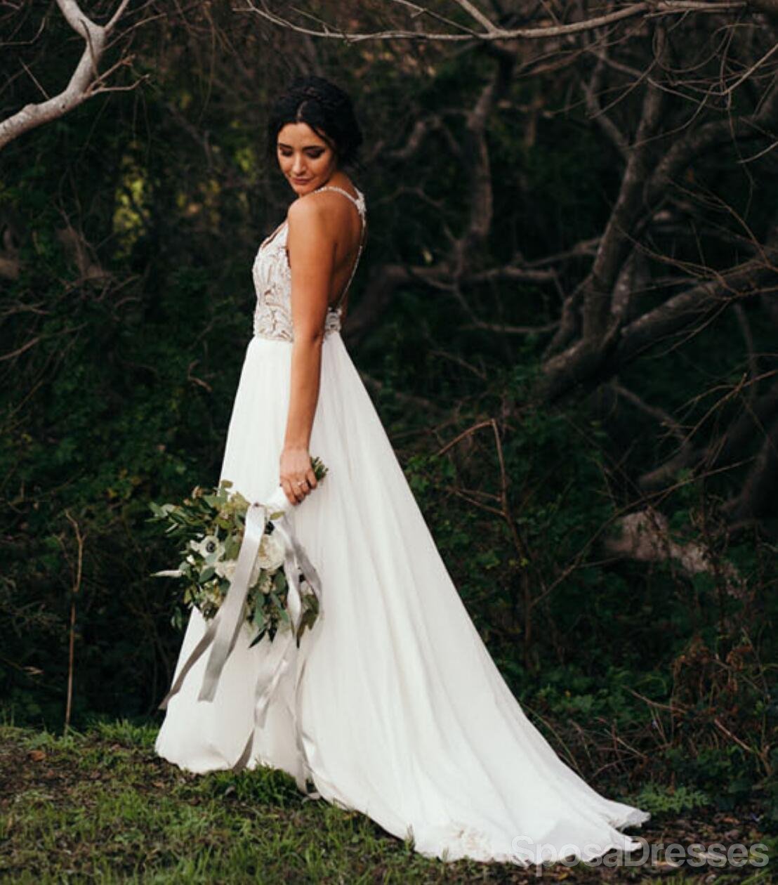 Sparkling Halter Rhinestone Beaded A-Line Wedding Dress | Elegant Unique Bridal Gown WD604 | Perfect for Beach Weddings, Vow Renewals & Formal Evening Events