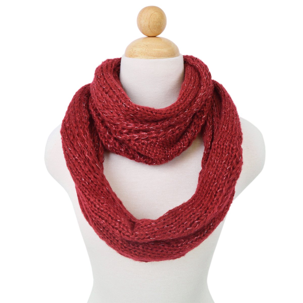 Trendy Blue Premium Winter Glitter Knit Infinity Loop Scarf - Warm & Stylish Accessory for Women, Perfect for Cold Weather, Holidays & Outdoor Activities