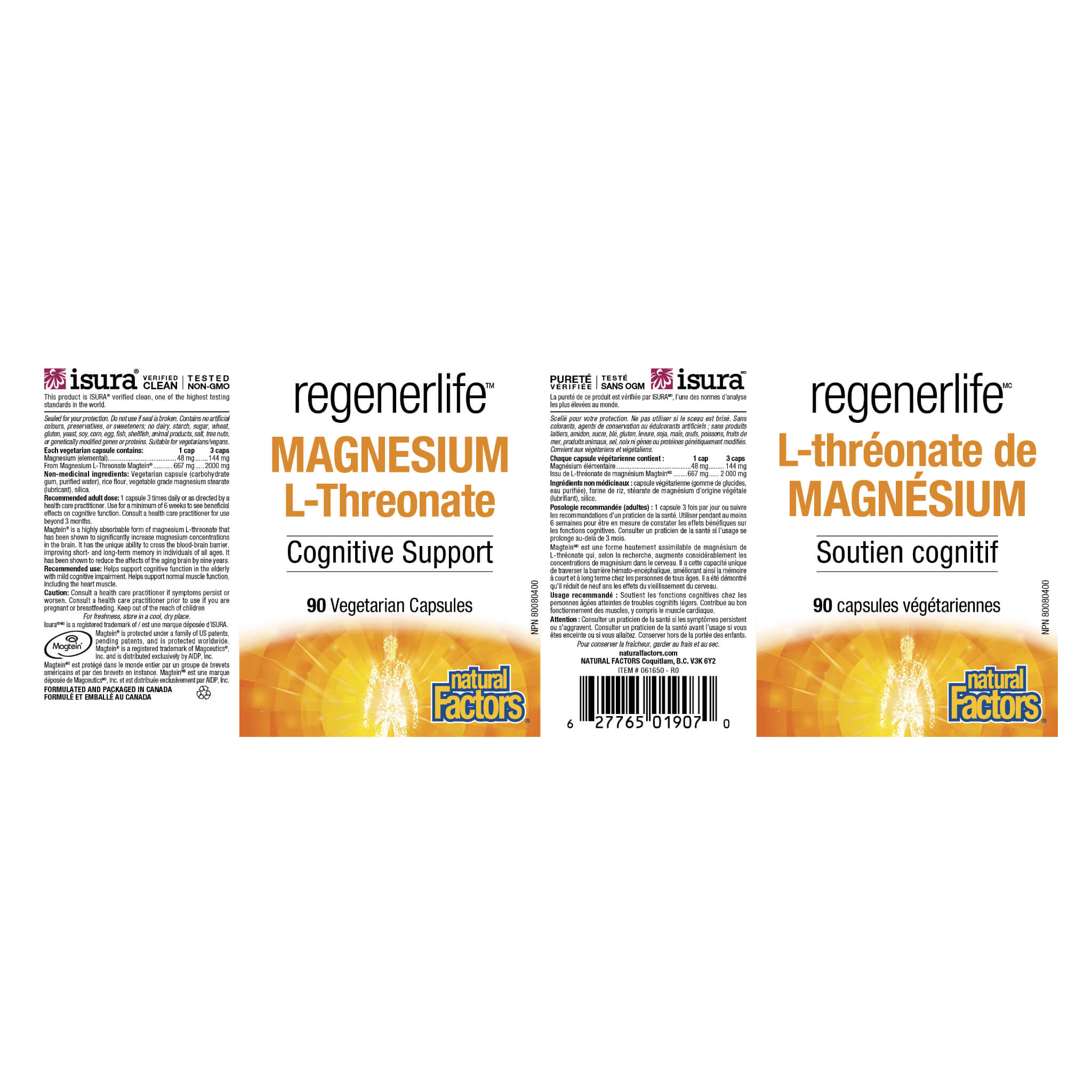 RegenerLife Magnesium L-Threonate 667mg Capsules - Premium Brain Health & Memory Support Supplement for Focus, Sleep & Stress Relief - Ideal for Students, Professionals & Seniors