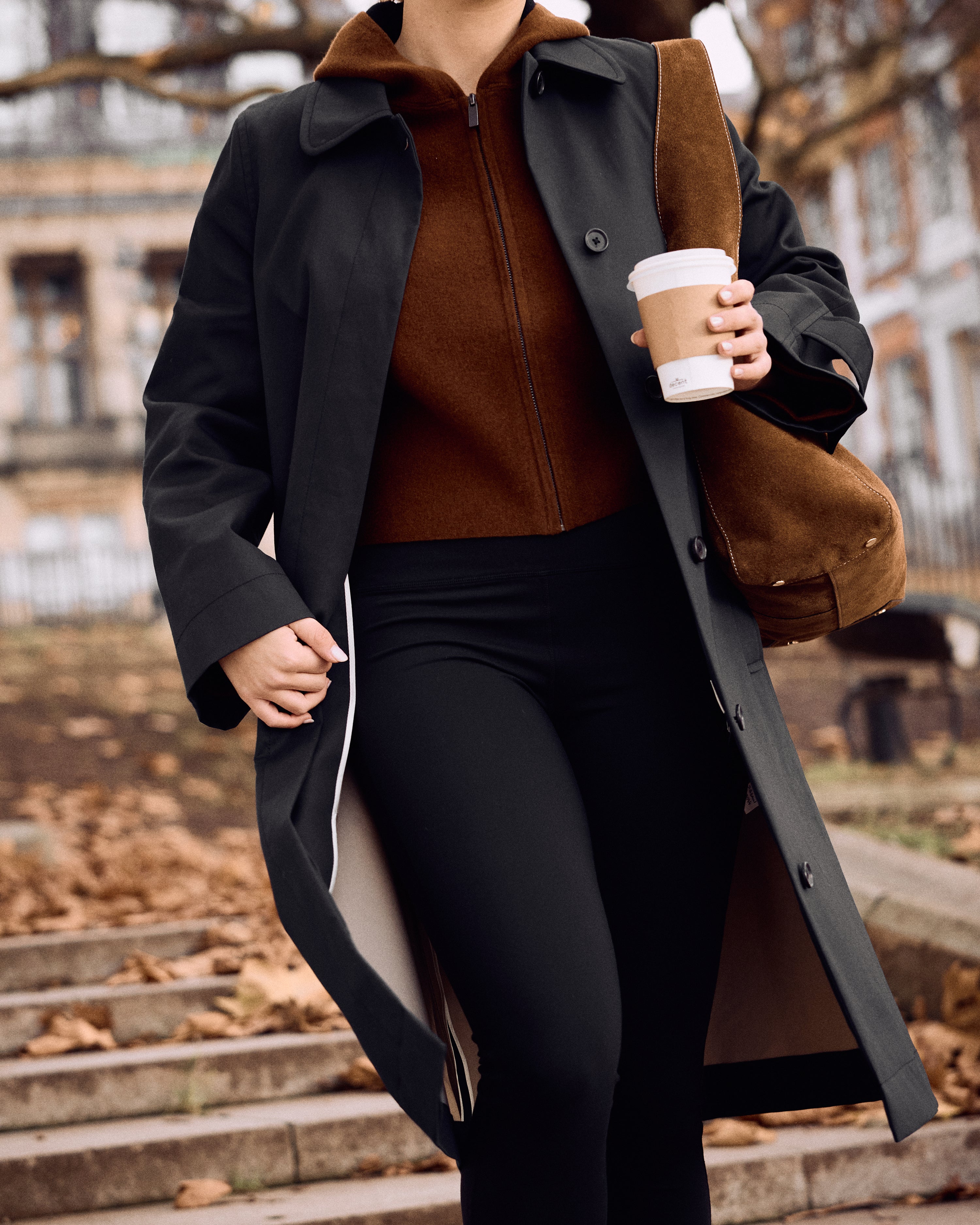 Double Face Zip Hoodie for Men & Women | Brown Fleece Jacket - Cozy & Stylish for Outdoor Activities & Casual Wear