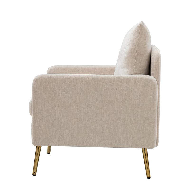 Laertiades Modern Upholstered Accent Armchair with Removable Cushion, Sturdy Metal Legs & High-Density Foam - Perfect for Living Room, Bedroom, or Office Decor