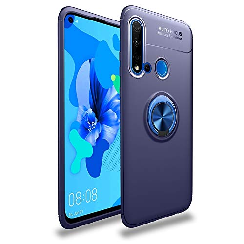 Shockproof TPU Slim Protective Case with 360° Rotating Finger Ring Holder for Huawei P20 Lite 2019/Nova 5i - Blue | Perfect for Daily Use, Travel & Hands-Free Viewing