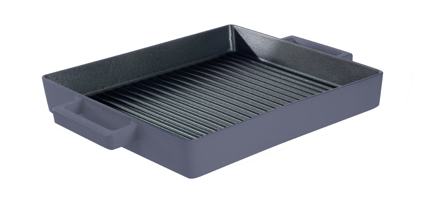 SAMBONET 26x26 Inch Terra Cotta Cast Iron Grill Pan - Heavy Duty Griddle for Stovetop, Oven & Outdoor Cooking - Perfect for Grilling Steaks, Vegetables & More