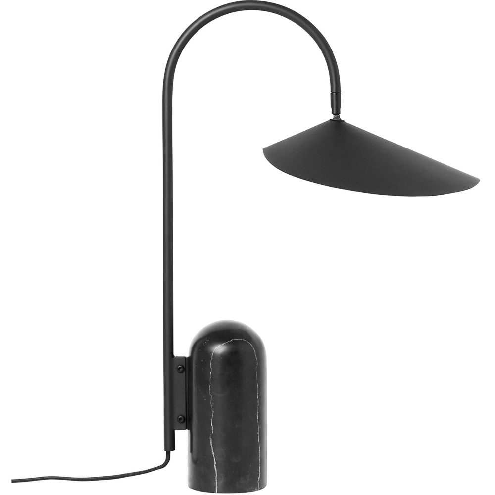 FERM Living Arum Table Lamp - Modern Black Desk Lamp for Bedroom, Living Room & Office - Stylish Nordic Design Lighting for Home Decor