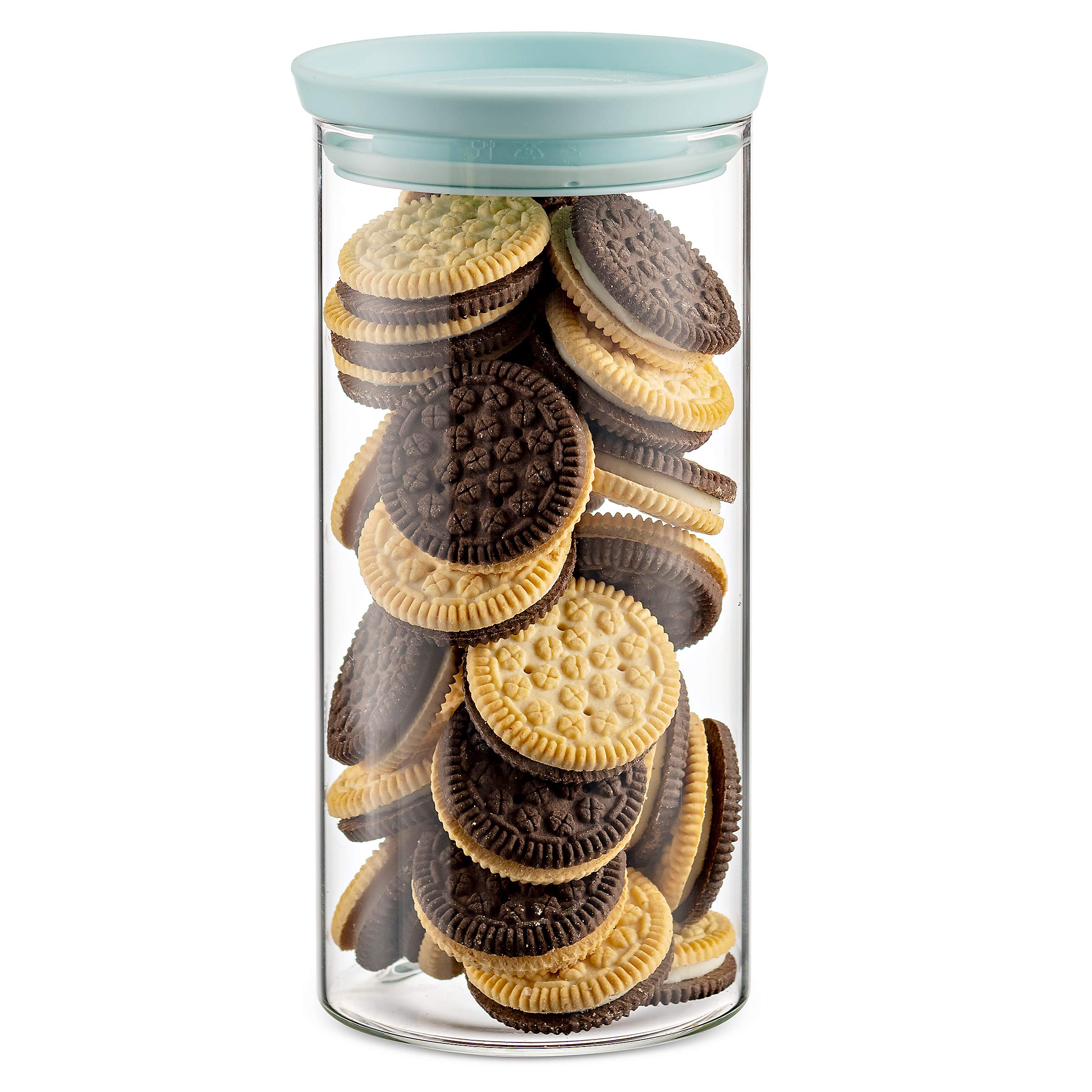 Godinger Glass Food Storage Containers with Lids - 3 Piece Set, Airtight Kitchen Canisters for Flour, Sugar, Coffee & Dry Goods - Perfect for Pantry Organization & Baking Supplies Storage