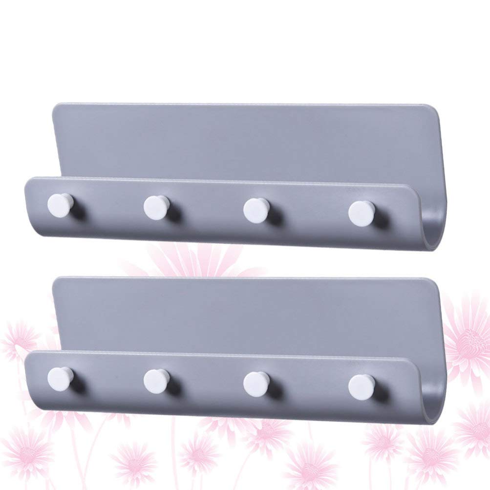 BESPORTBLE Adhesive Coat Rack Hooks 2pcs - Wall Mounted for Kitchen & Closet Storage