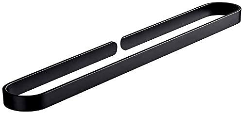 No-Drill Black Aluminum Wall-Mounted Towel Rack - 16 Inch Single Rod Space-Saving Bathroom & Kitchen Towel Hanger for Small Spaces (Perfect for Apartments, Dorms, RVs)