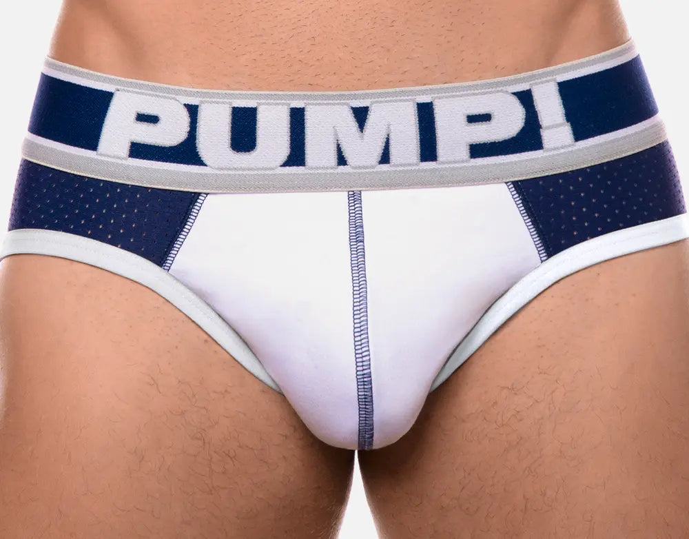 PUMP! Touchdown Thunder Mesh Briefs for Men - Breathable Comfort Underwear - Navy Blue - Perfect for Sports, Workout & Everyday Wear