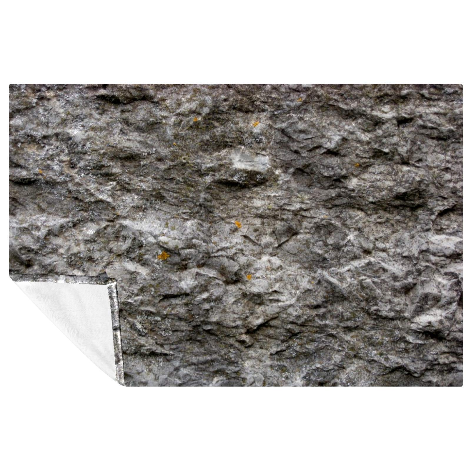 Extra Soft Rock Texture Close-Up Throw Blankets - Cozy Polyester Travel Blanket & Wearable Blanket for Bed, Couch, Sofa, Chair & Dorm - Perfect for Camping, Road Trips, Movie Nights & Home Decor