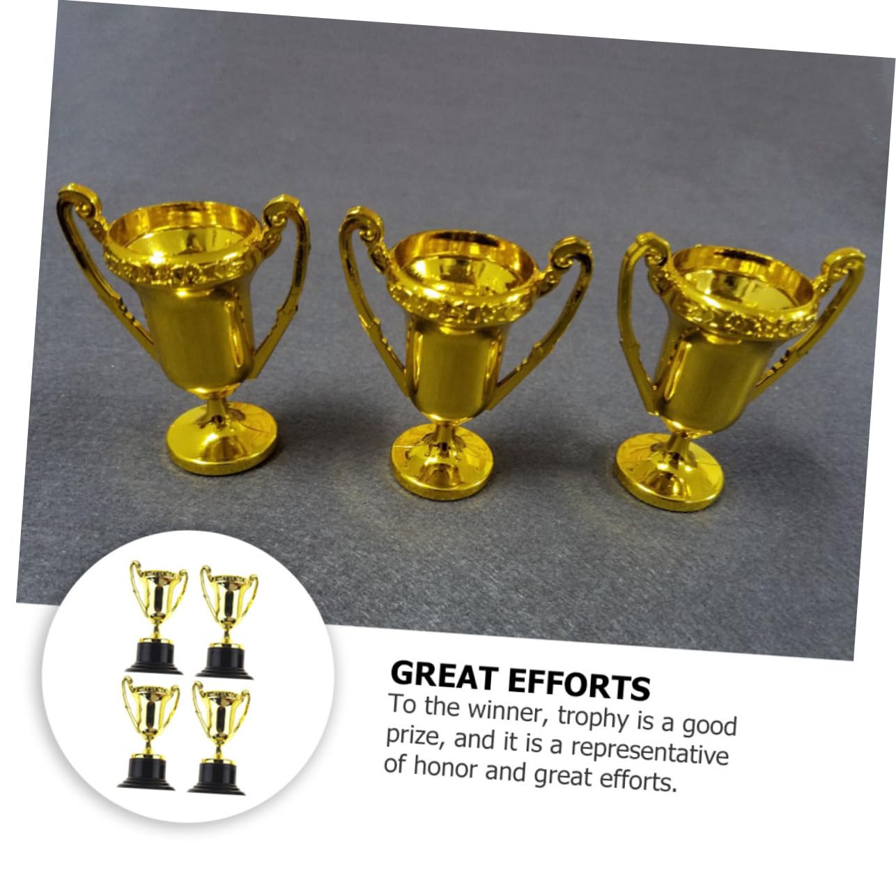 SUPVOX 60-Piece Plastic Trophy Set - Funny Award Cups for Kids Competition, Sports & School Prizes - Reusable Base - Perfect for Classroom Rewards, Birthday Party Games & Sports Day Events