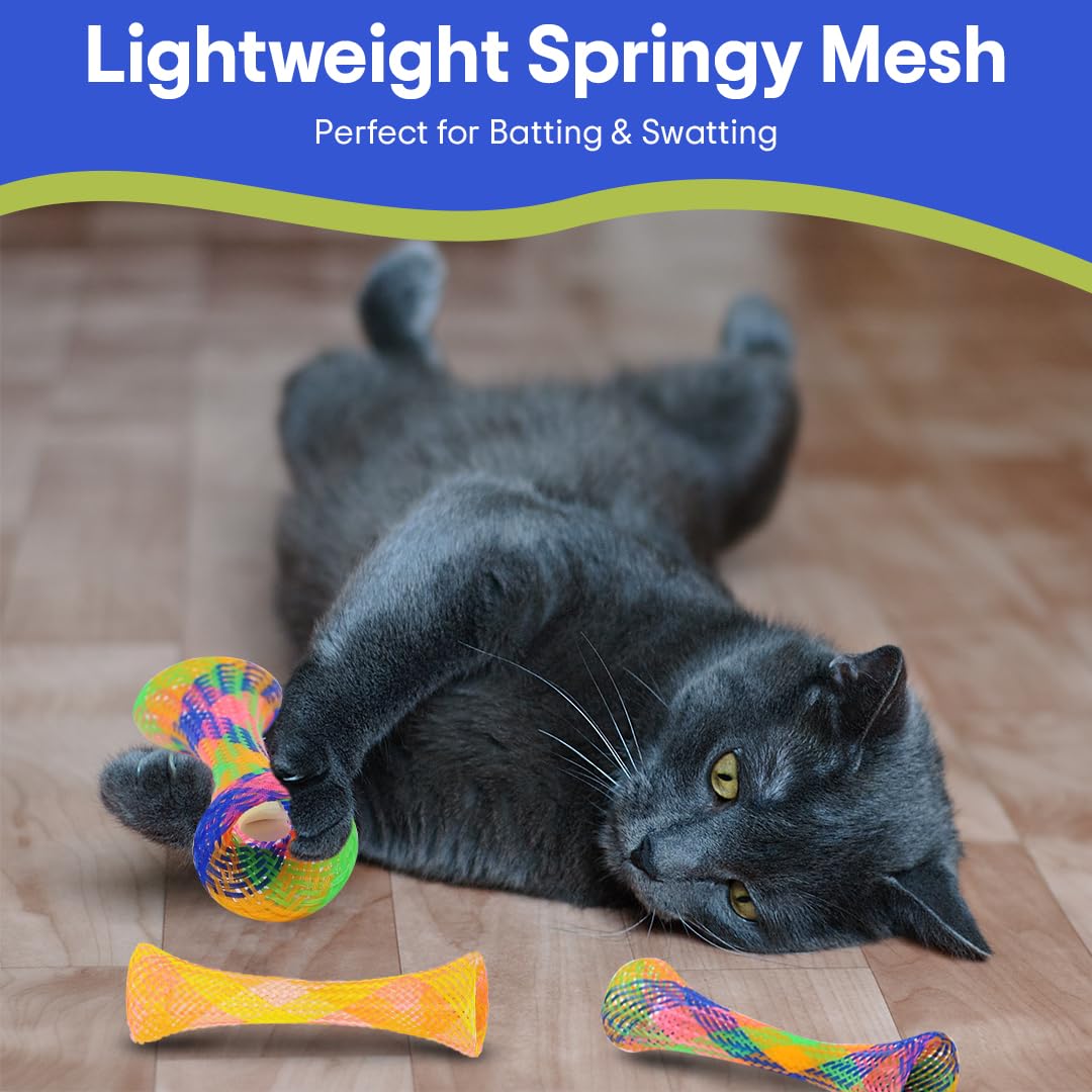 SPOT Kitty Fun Tubes Cat Toy - 3 Pack Interactive Cat Toys with Catnip for Biting, Swatting & Chasing | Bouncy Kitten Toys for Indoor Play & Exercise | Perfect for Playtime, Training & Bonding with Your Cat