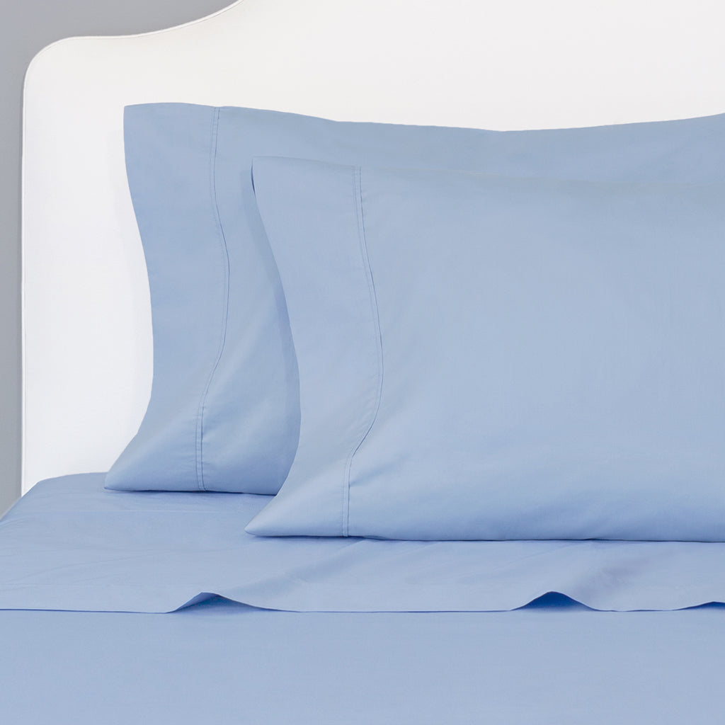 Premium 400 Thread Count Cornflower Blue Fitted Sheet - Soft & Breathable for King, Queen, Full & Twin Beds - Perfect for Bedrooms, Guest Rooms & Vacation Homes