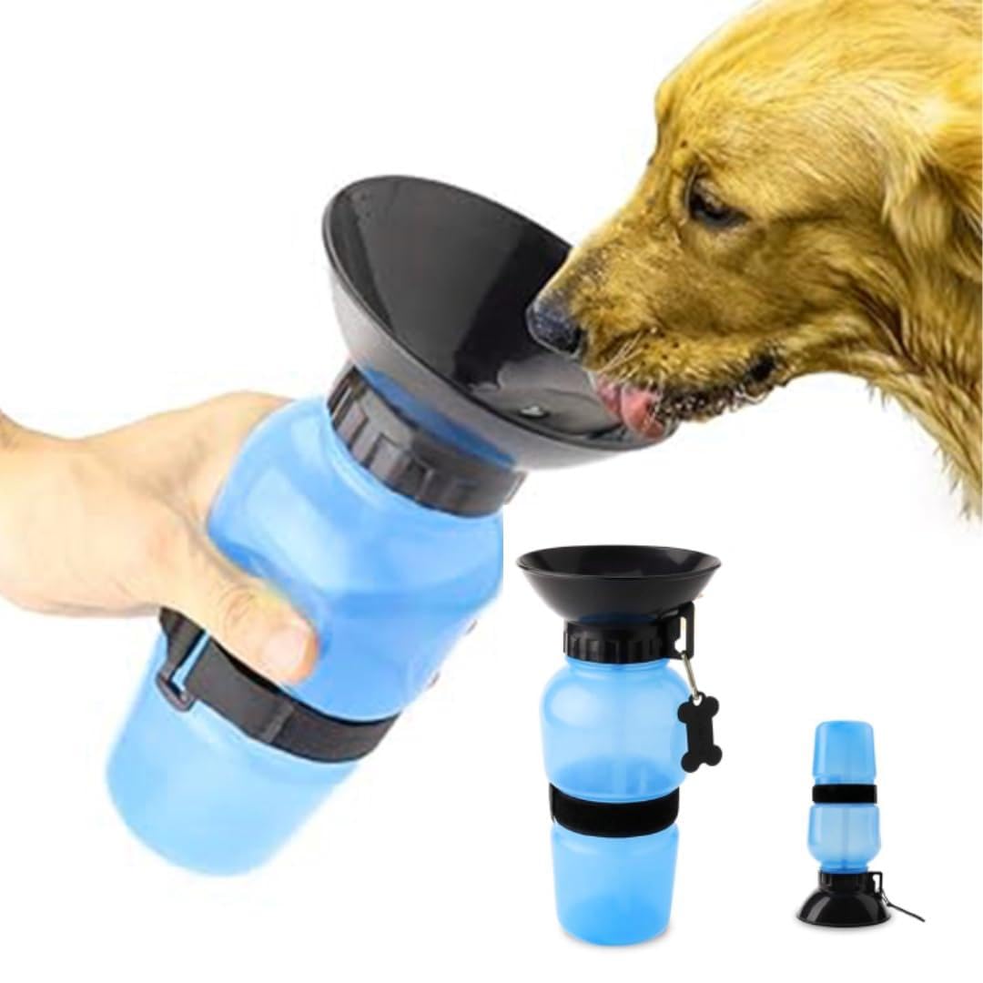 URBANPET Portable Dog Water Bottle with Sipper - 500ml Travel Water Bowl for Dogs | Perfect for Hiking, Walking & Outdoor Adventures