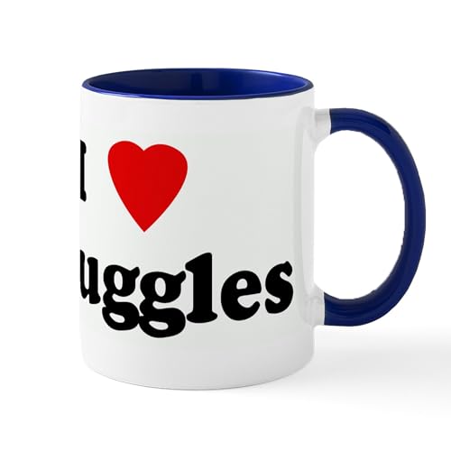 White/Navy Inside - I Love Snuggles Mug