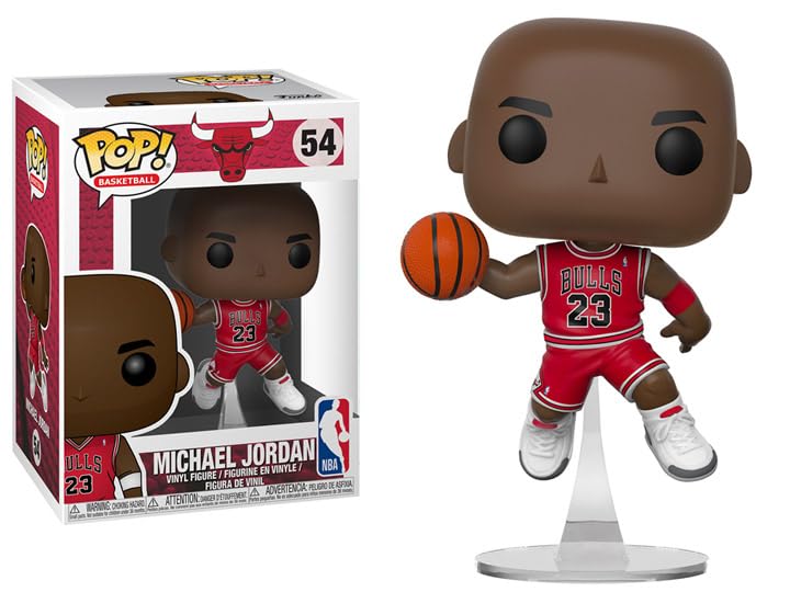 Funko Pop! Michael Jordan Dunking Vinyl Figure - Chicago Bulls Red Away Jersey #54 with ToyBop Protector Case | NBA Basketball Collectible Gift Set for Fans, Display & Protection