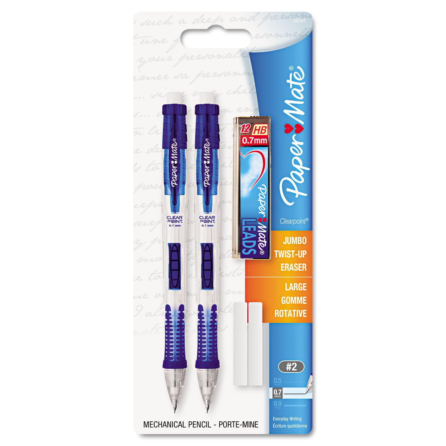 0.7mm Clear Point Mechanical Pencils - 2 Pack Assorted Colors for Writing, Drawing & School Supplies - Perfect for Students, Artists & Office Use