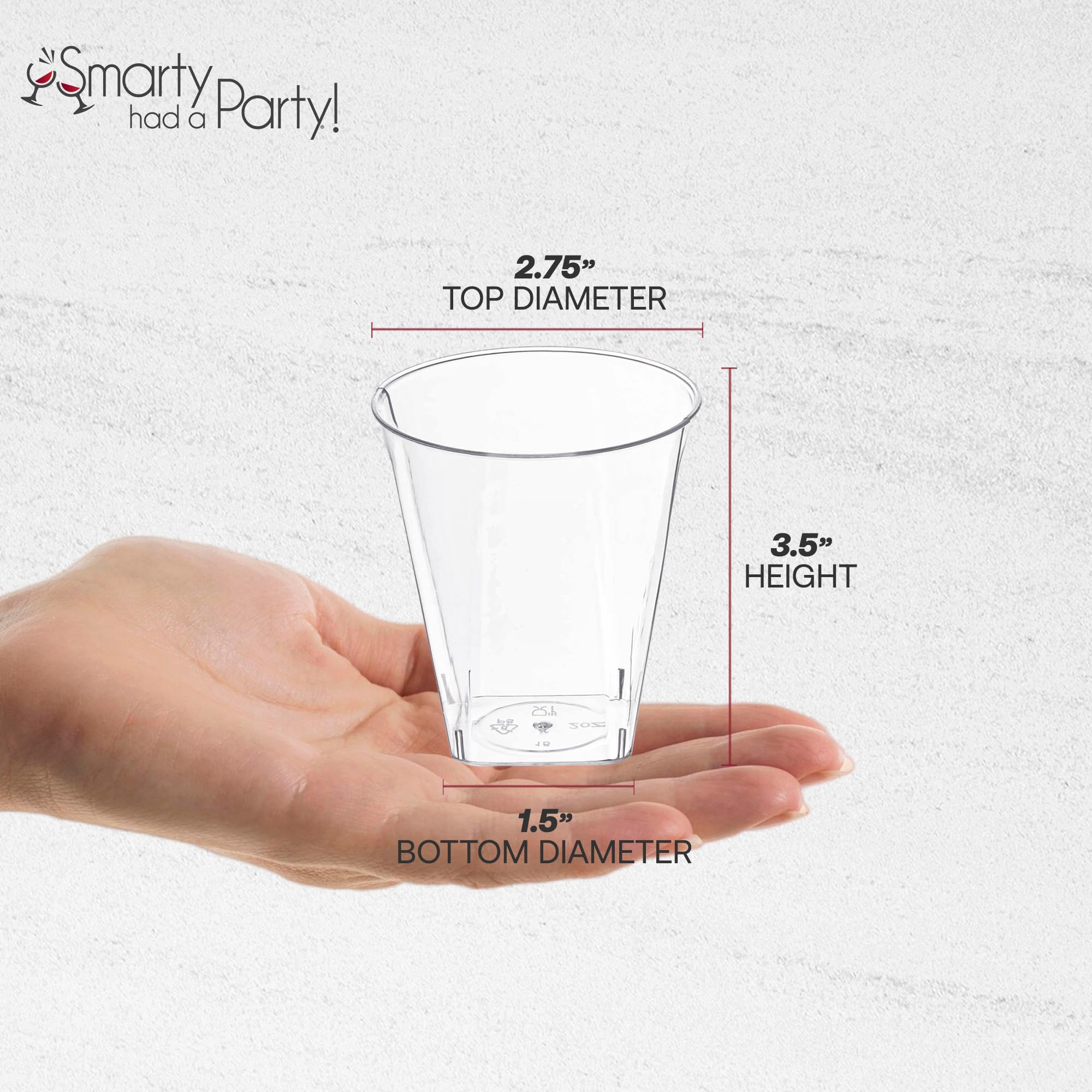 Smarty Had A Party 7 oz Clear Plastic Tumblers - 500-Pack Disposable Cups for Cocktails, Iced Coffee, Smoothies & Parties - Elegant Plastic Drinkware for Weddings, BBQs, Office Events & Home Entertaining