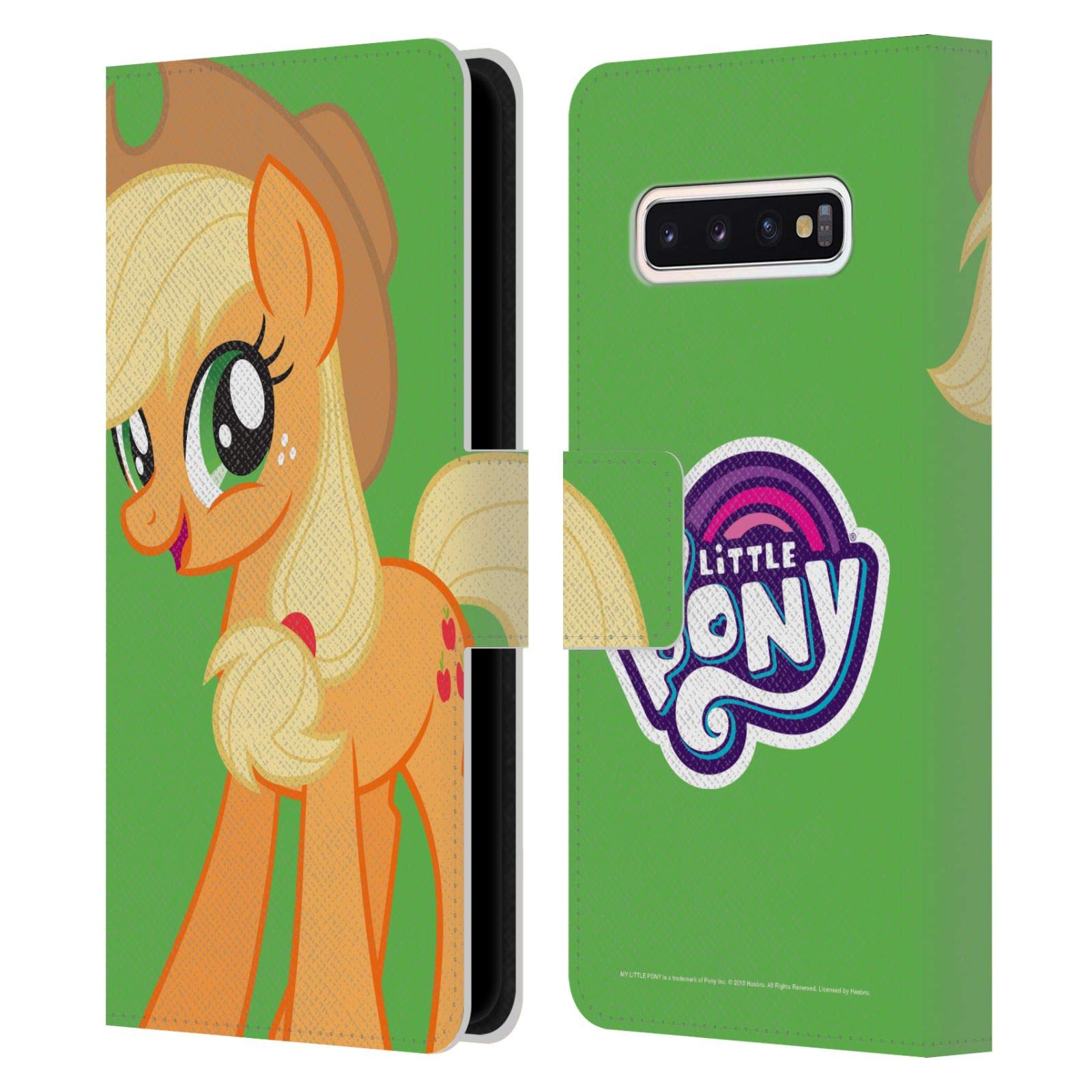 Officially Licensed My Little Pony Applejack Leather Book Wallet Case for Samsung Galaxy S10 - Slim Protective Phone Cover with Character Art, Perfect for School, Work & Travel Accessories