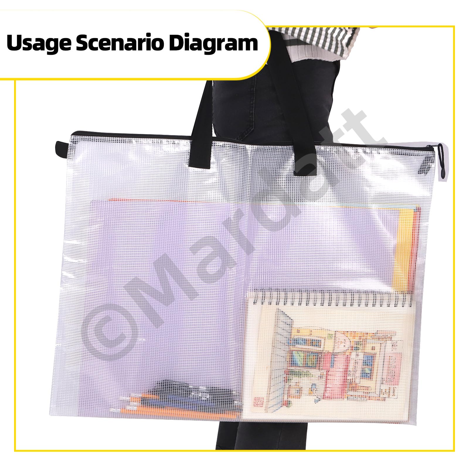 7-Piece Waterproof Art Portfolio Storage Bags Set - 19