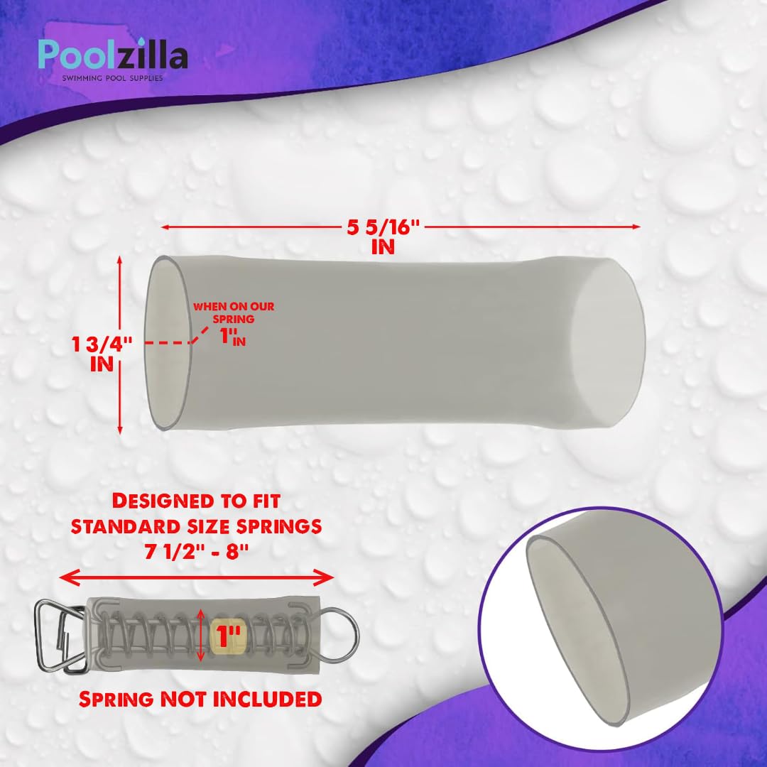 Poolzilla 10 Pack Vinyl Sleeves for Pool Safety Cover Springs - Protect Springs and Decks from Scratching - Ideal for Inground Pool Maintenance