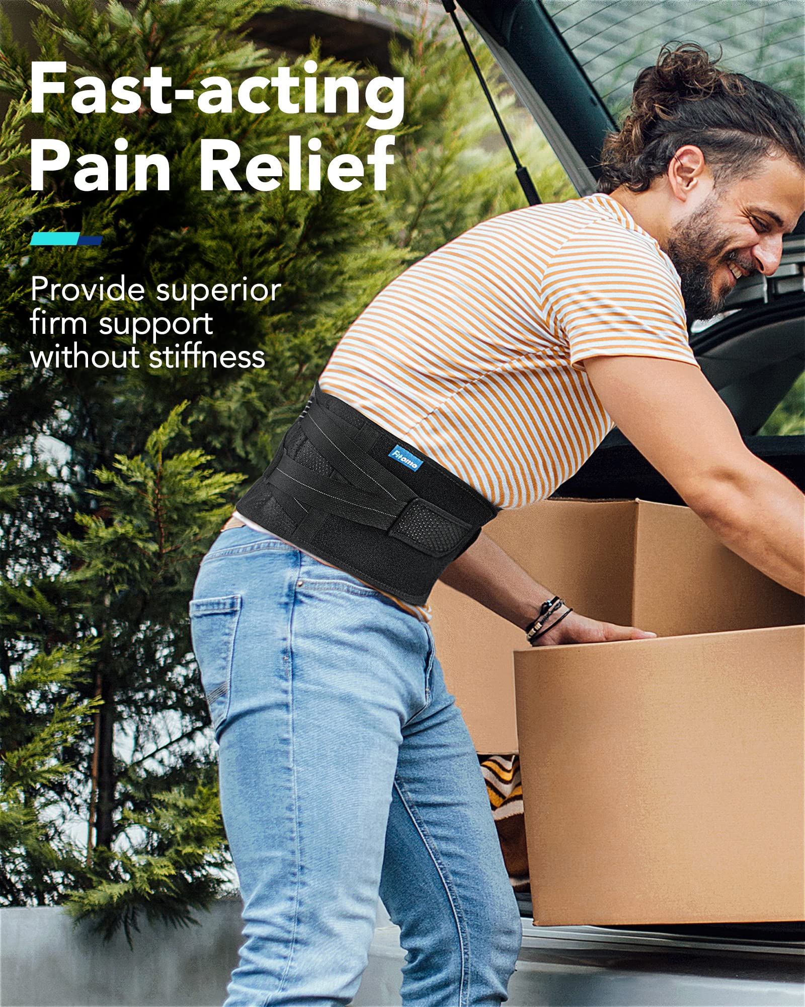 Adjustable Back Brace for Lower Back Pain Relief - Support Belt for Men & Women with Sciatica, Herniated Disc, Scoliosis - Ideal for Sitting, Standing, Heavy Lifting & Daily Activities