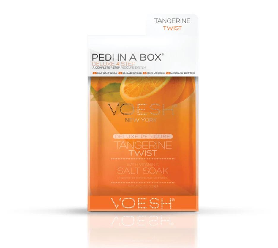 Voesh Pedi in a Box Tangerine Twist - Exfoliating Foot Peel Mask for Soft Smooth Feet | At-Home Spa Treatment & Pedicure Care