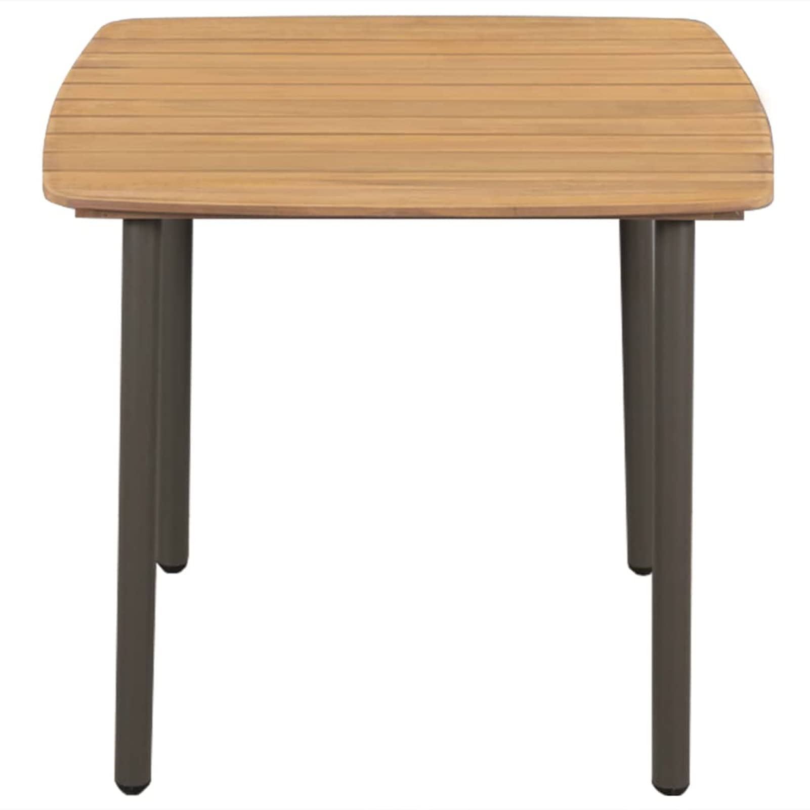 Weather Resistant Steel and Acacia Wood Patio Side Table - 31.5