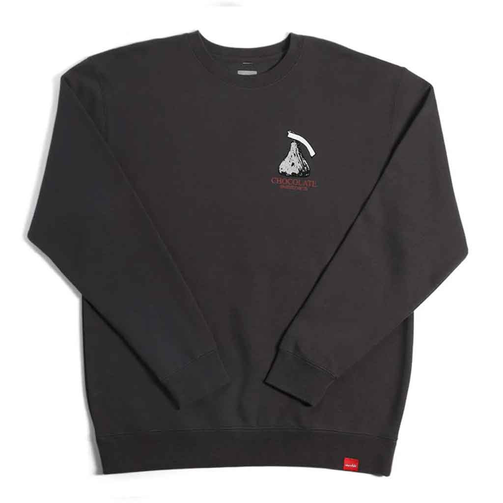 Chocolate Kiss Pullover Sweatshirt - Cozy Charcoal Heather Crewneck for Women & Men | Perfect for Casual Wear, Lounge & Fall Outfits