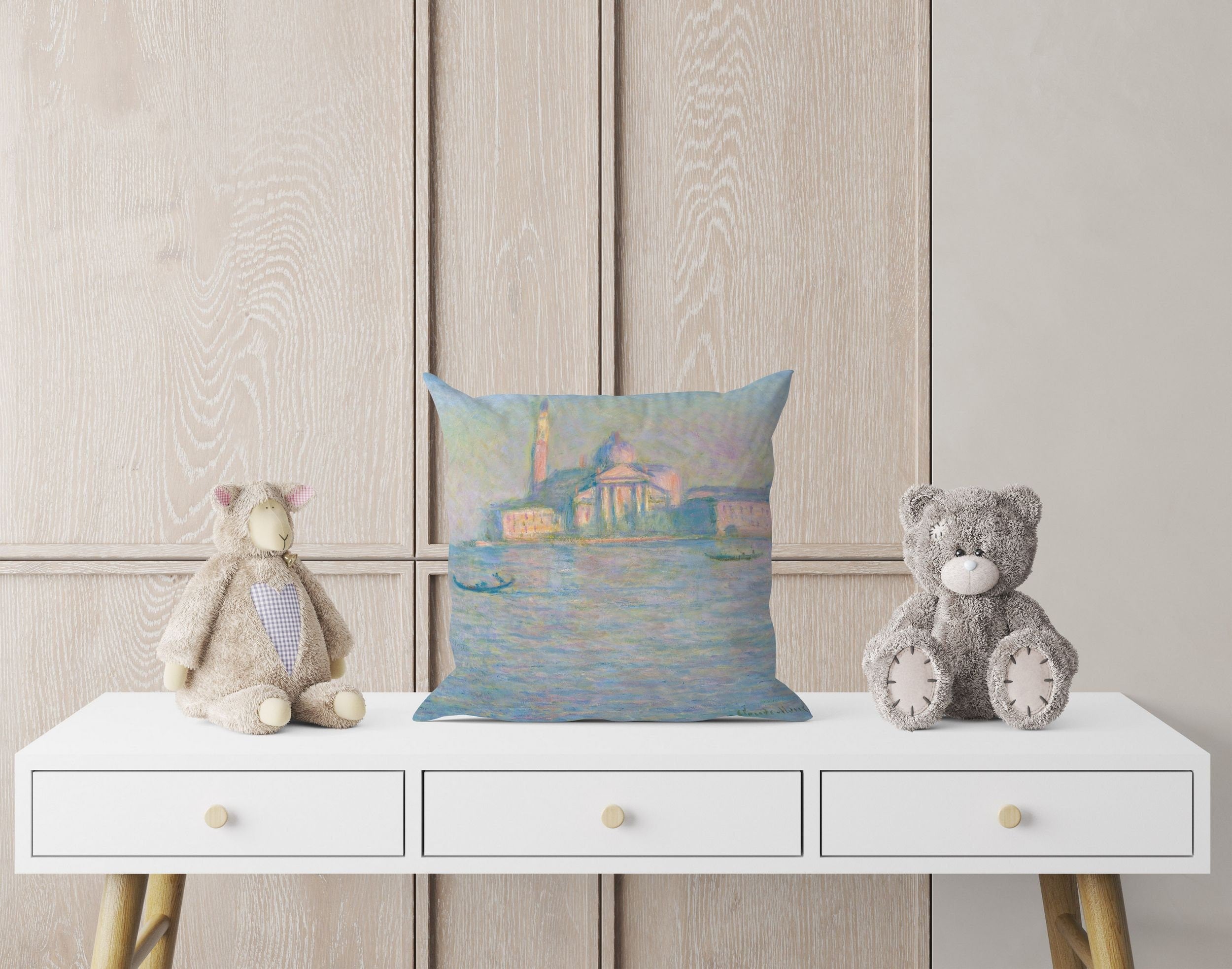 Claude Monet Famous Painting Throw Pillow Cover - 18x18 Inch Abstract Impressionist Artist Decorative Pillow Case - Perfect for Living Room, Bedroom & Home Decor