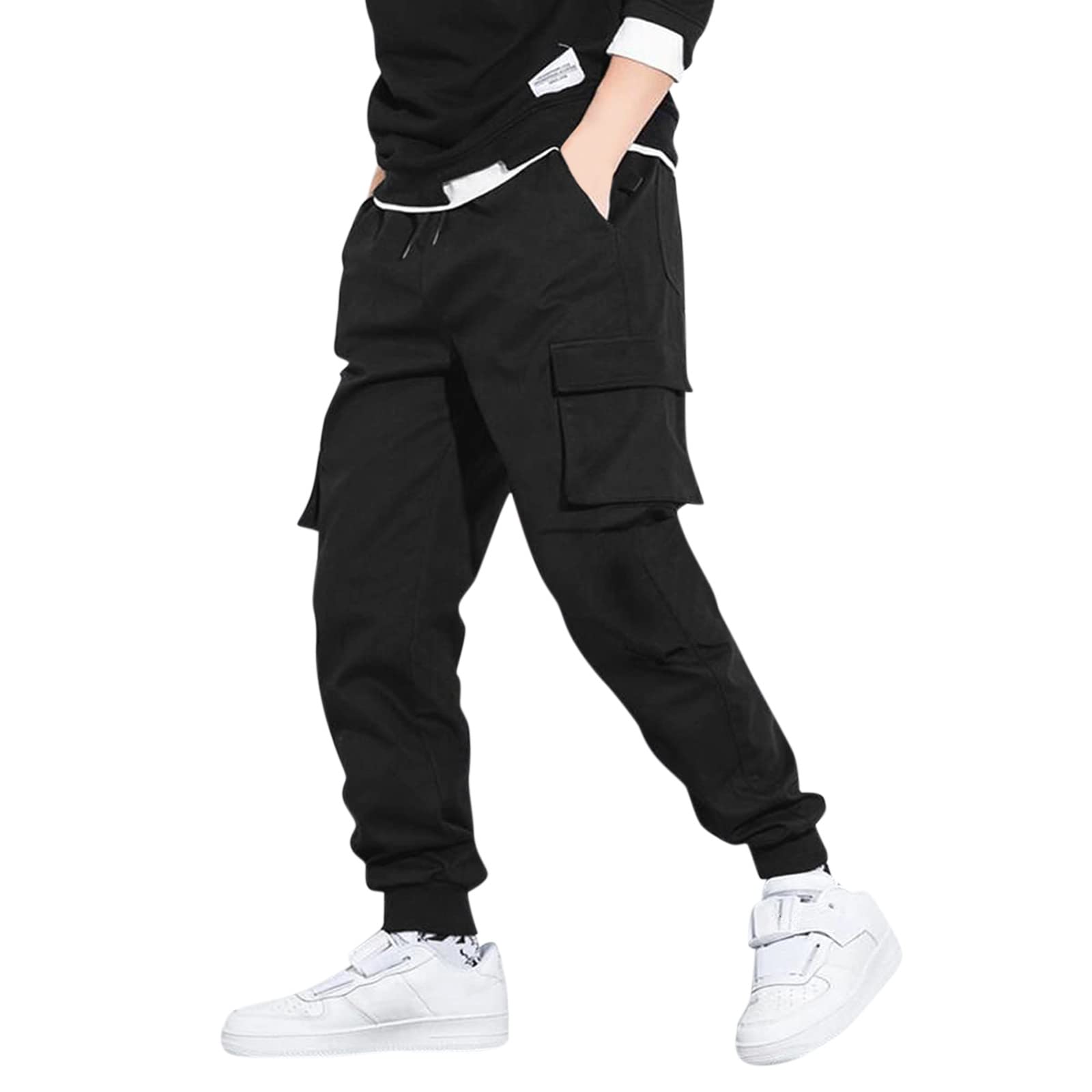**JUNGE Men's Cargo Pants with Multiple Pockets - Tactical Work Pants for Outdoor Hiking, Jogging & Athletic Activities - Durable Sweatpants for Workouts & Casual Wear**